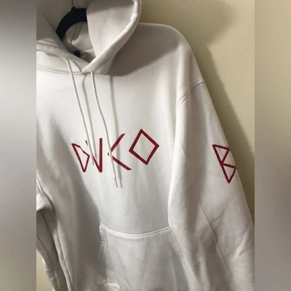 DIVIDED Mens Cotton Blend Soft White Printed Graphic Hoodie Sweatshirt Size M